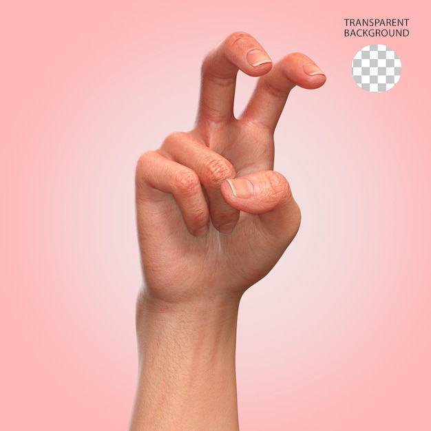 Handgestur isolierte 3D-Rendering-Illustration