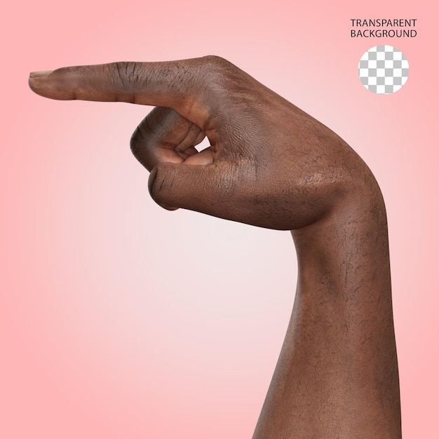 Handgestur isolierte 3D-Rendering-Illustration