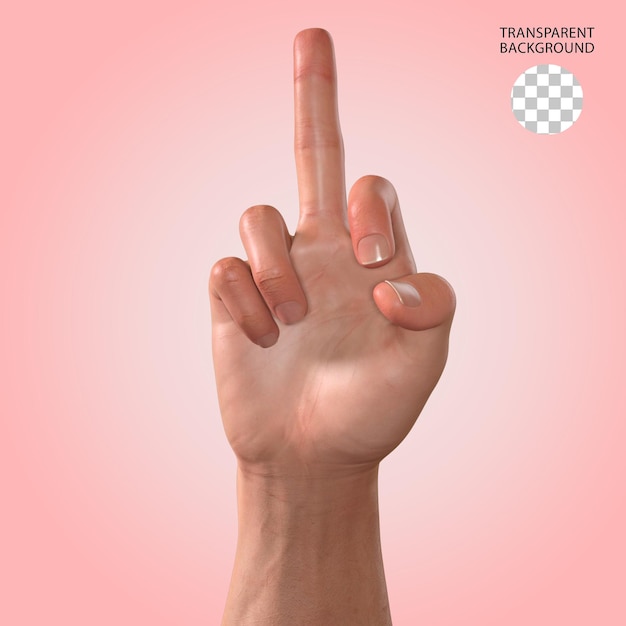 Handgestur isolierte 3D-Rendering-Illustration