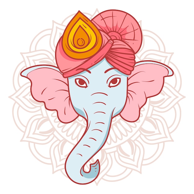 PSD handgezeichnete ganesh-illustration