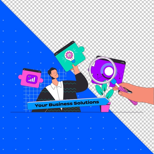 Handgezeichnete Illustration Flachvektor für Arbeit Büro Geschäft und Projekte PNG Transparenter Hintergrund