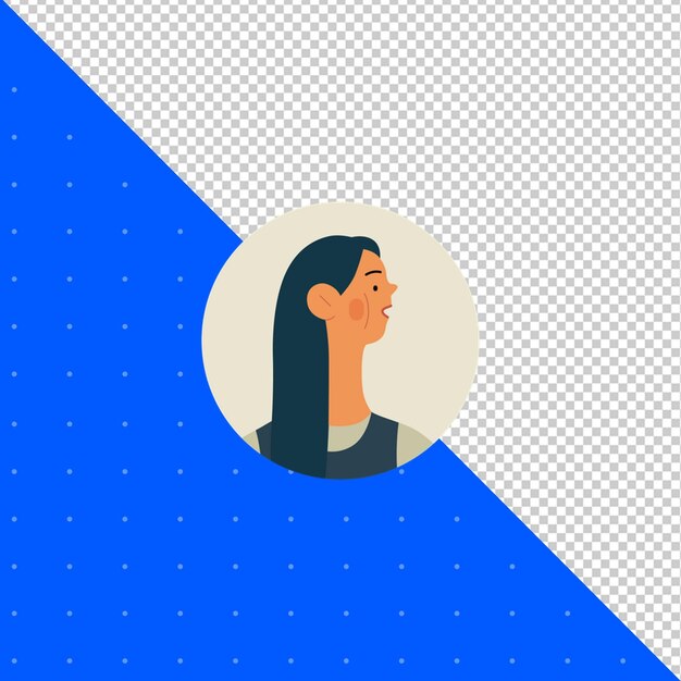 Handgezeichnete Illustration Flachvektor von Human für Profil-Avatare und Projekte PNG Transparent BG
