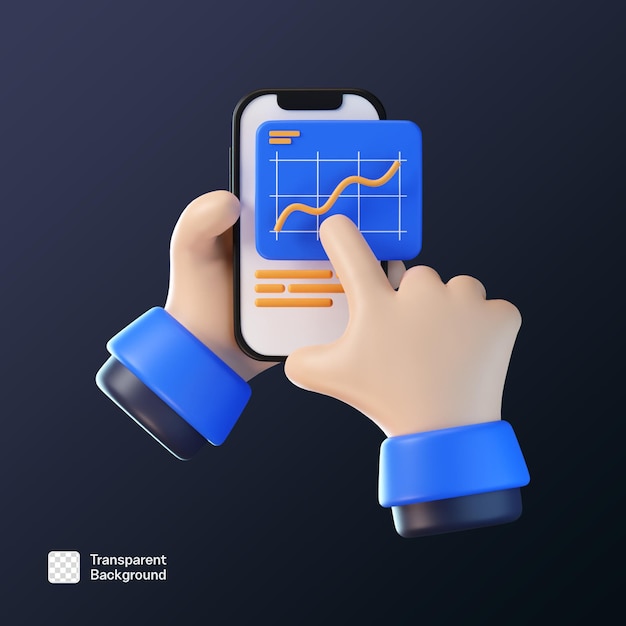 Handhalte-Smartphone-Geste-App 3D-Ikonen PNG-Vorlage