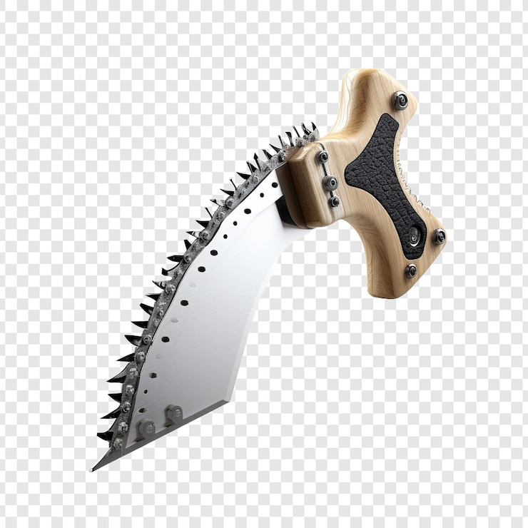 PSD handsaw isolated on transparent background