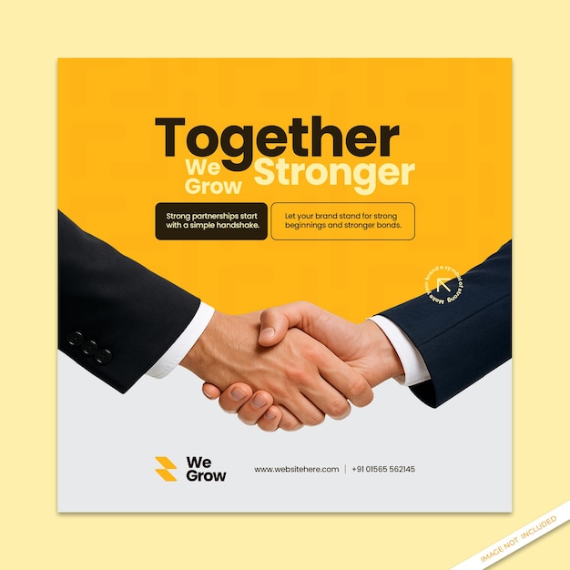 Handshake Parceria amp Colaboração de Negócios Mídia Social Post PSD Template