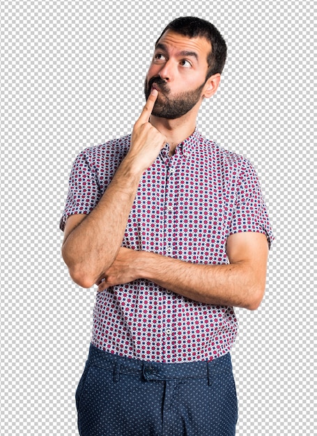 Handsome man thinking