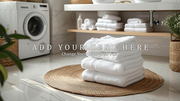 Handtücher und waschmaschine im badezimmer