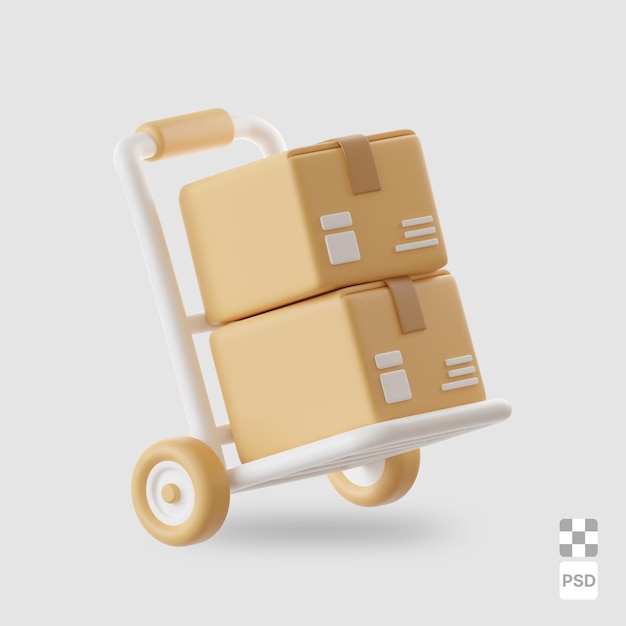 PSD handwagen 3d-bild