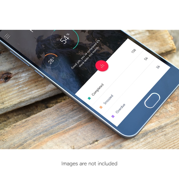 Handy auf Holz mock up