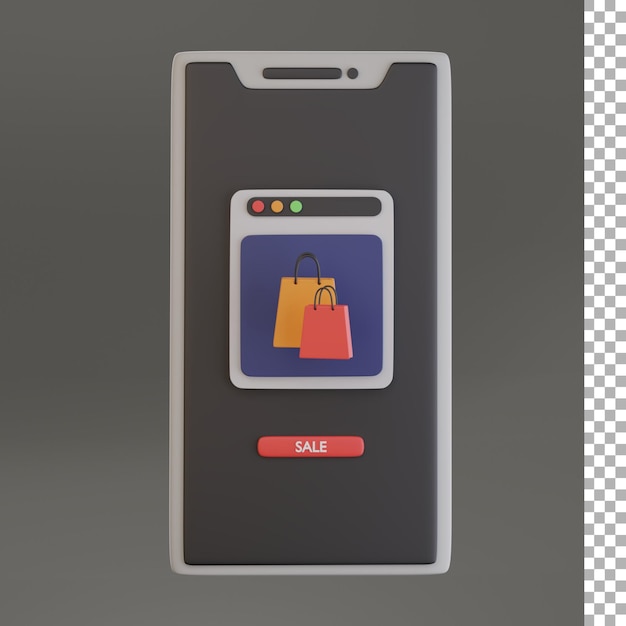 PSD handy mit verkauf 3d-symbol