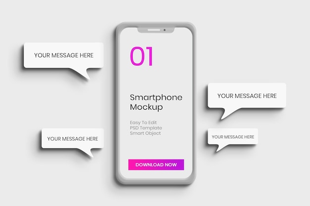 Handy-mockup für messaging-gespräche