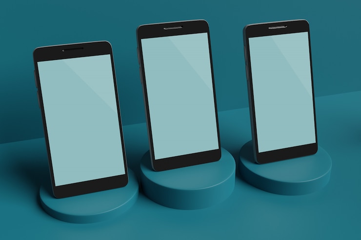 PSD handy-modell 3d-rendering für scene creator-werbung