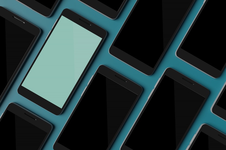 PSD handy-modell 3d-rendering für scene creator-werbung