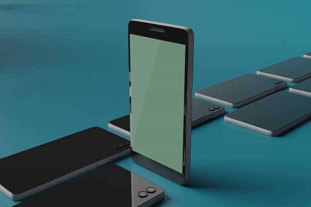 Handy-modell 3d-rendering für scene creator-werbung
