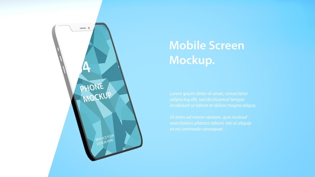 Handy-UI-Bildschirmmodell mit Leerzeichen für Text