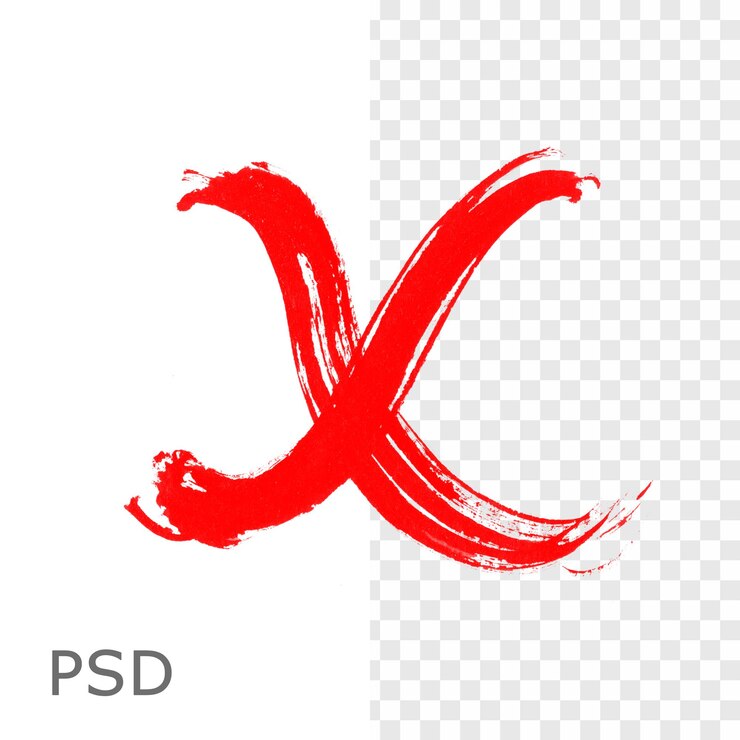 PSD handzeichnung mit kreuz x pinselstreich