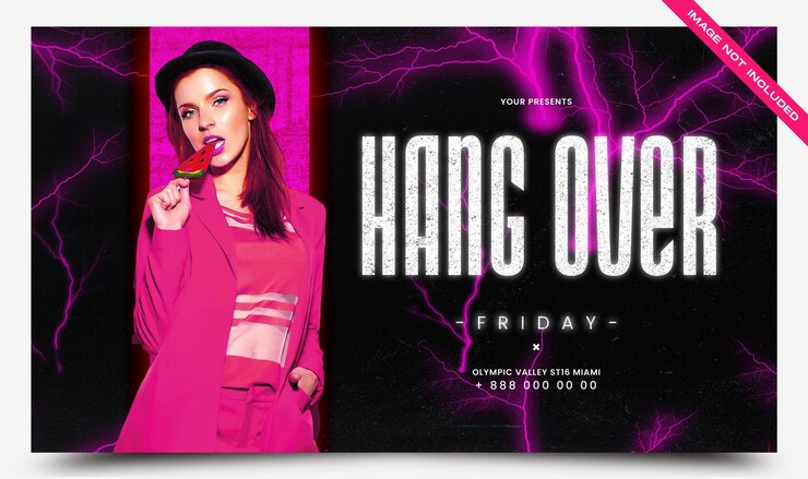 Hang Over Banner de invitación para la fiesta del viernes PSD