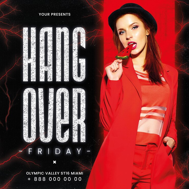 Hang Over Social Media Banner de la portada de la fiesta de baile
