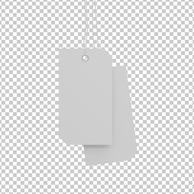 Hanging price tags isolated on a transparent background