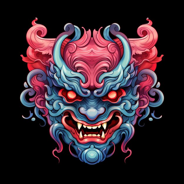 PSD hannya máscara de arte ilustraciones para pegatinas camiseta diseño póster etc