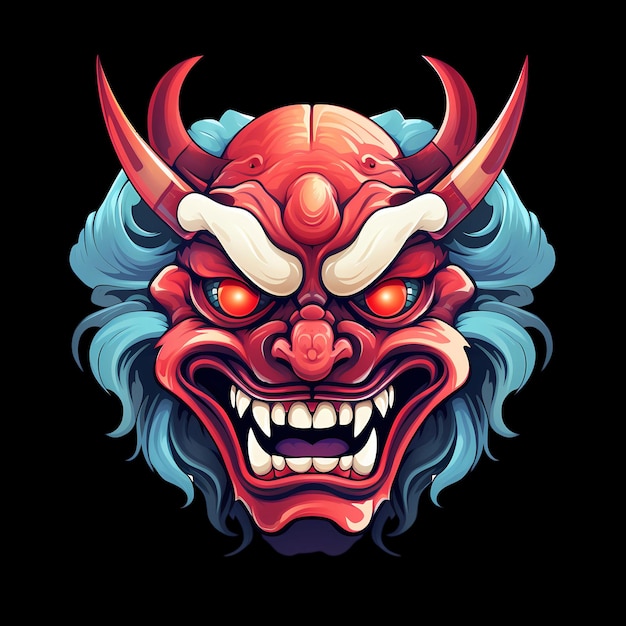 PSD hannya máscara de arte ilustraciones para pegatinas camiseta diseño póster etc