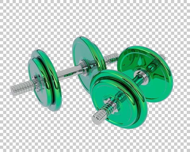 Hantel auf transparentem Hintergrund 3D-Darstellung