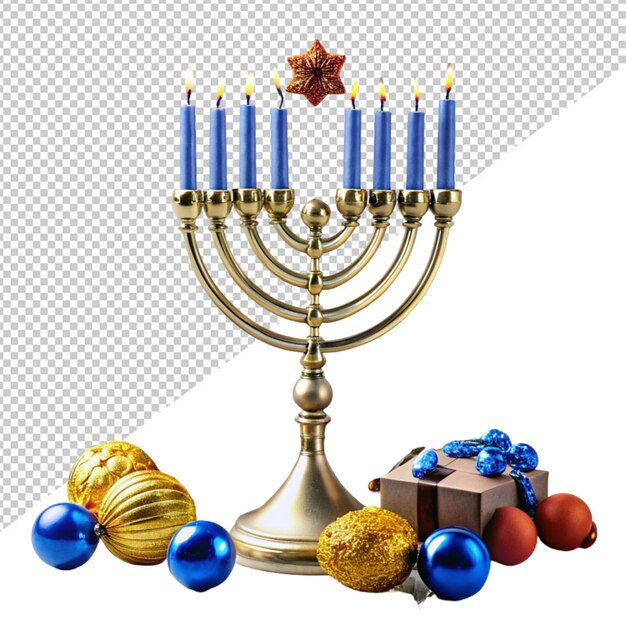 PSD hanukah-kerzen auf durchsichtigem hintergrund