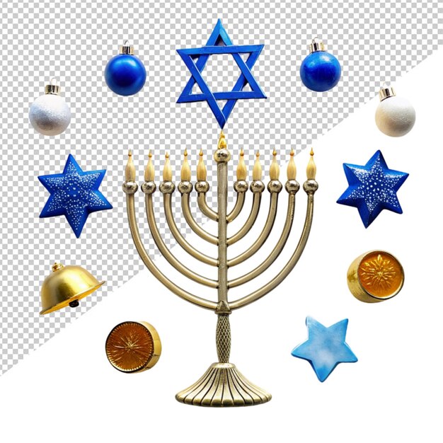 PSD hanukkah-kerzen auf durchsichtigem hintergrund