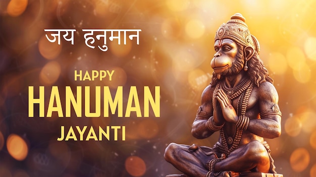 PSD hanuman jayanti banner hintergrund mit lord hanuman