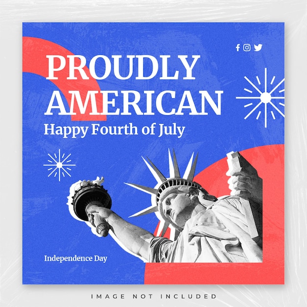 Happy 4th of July Holiday USA Independence Day design modèle de publications sur les médias sociaux