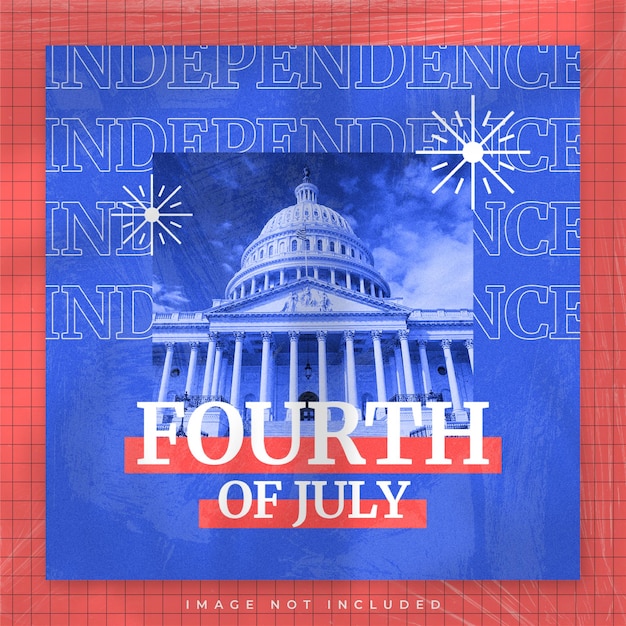 PSD happy 4th of july holiday usa independence day design modèle de publications sur les médias sociaux