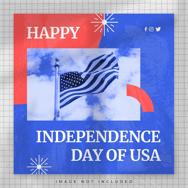 Happy 4th of July Holiday USA Independence Day design modèle de publications sur les médias sociaux