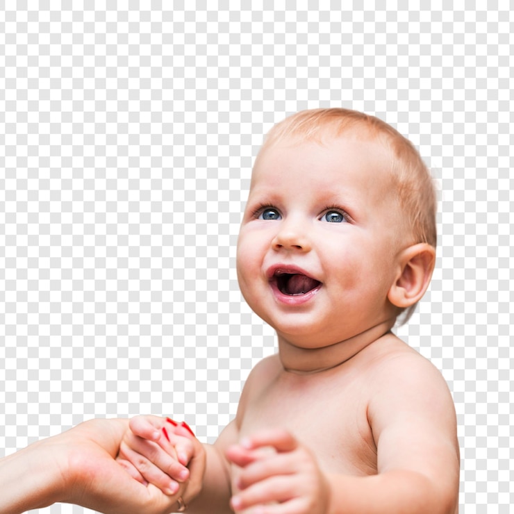 PSD happy baby smiling