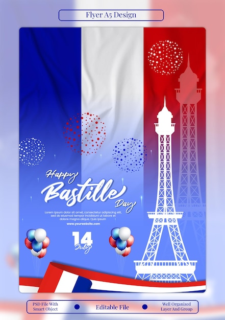 Happy Bastille Day Celebration Flyer