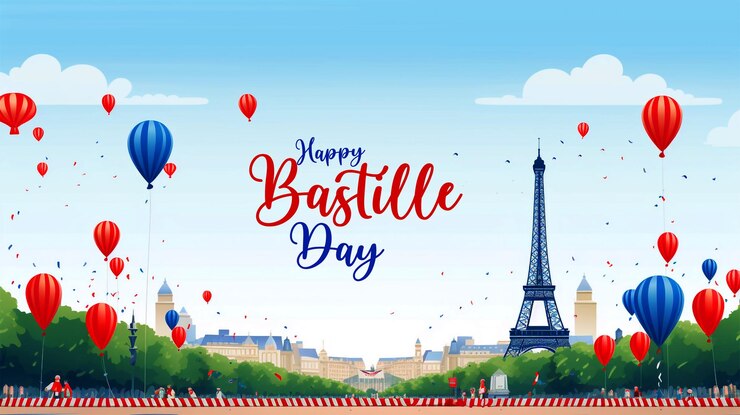 PSD happy bastille day illustration