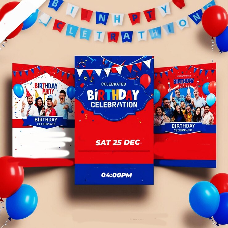 Happy birthday background with balloons Ai Generate