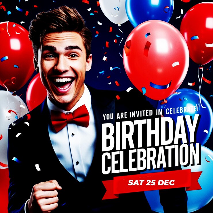 Happy birthday background with balloons Ai Generate