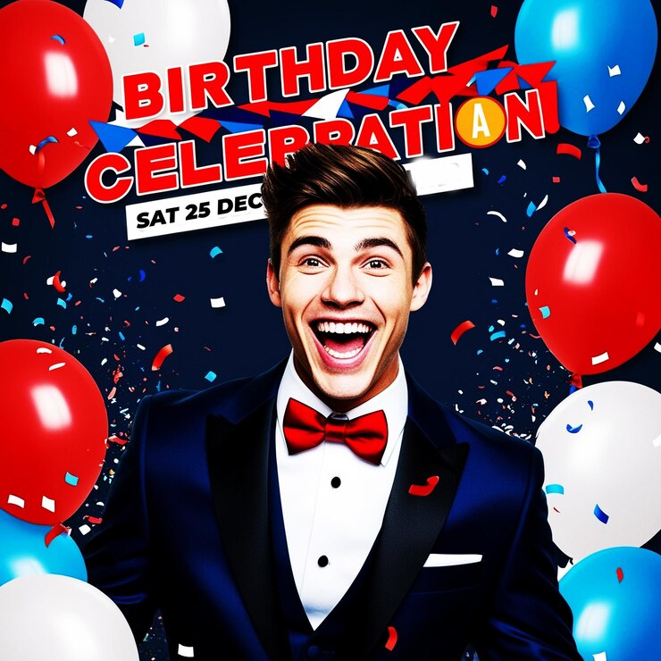 Happy birthday background with balloons Ai Generate