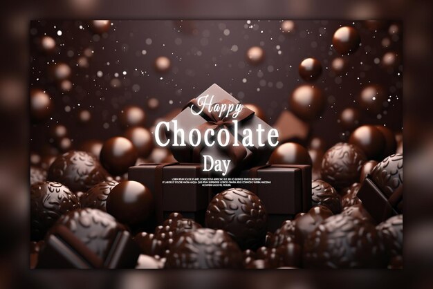 PSD happy chocolate day design und social-media-vorlage