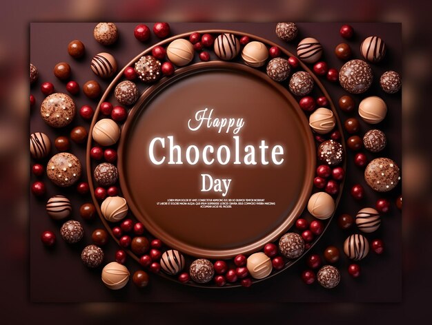 PSD happy chocolate day design und social-media-vorlage