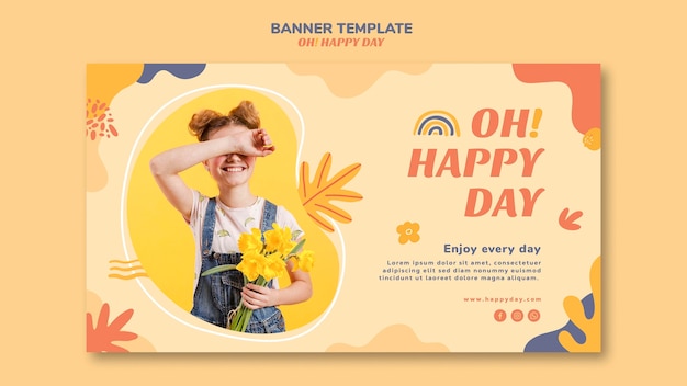 Happy day concept banner vorlage design