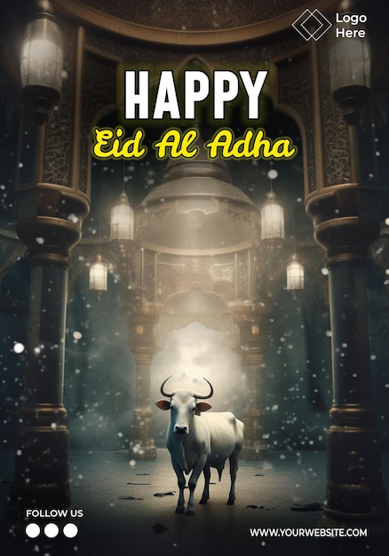 Happy Eid Al Adha Postervorlage editierbar