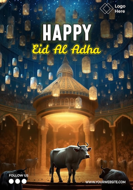 PSD happy eid al adha postervorlage editierbar