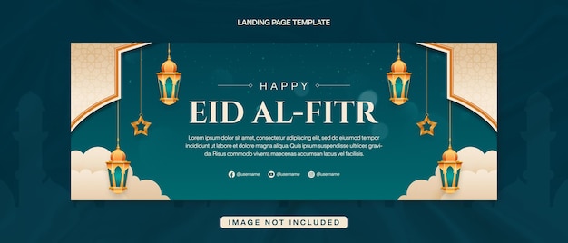 Happy Eid AlFitr Banner Vorlage für Facebook Cover mit islamischem Hintergrund