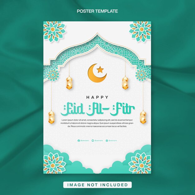 Happy Eid AlFitr Poster Banner Vorlage Design für den Ramadan Feiern mit islamischen Mandala
