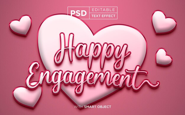 PSD happy engagement bearbeitbarer texteffekt