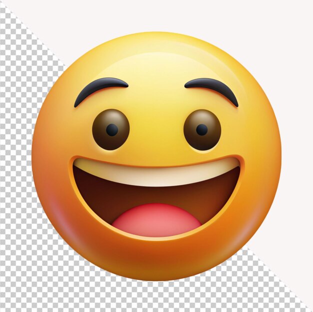 Happy-face-emoji auf durchsichtigem hintergrund