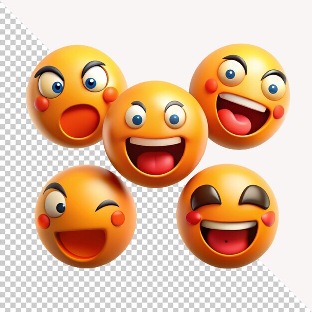 Happy-face-emoji auf durchsichtigem hintergrund