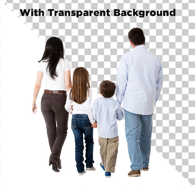 Happy Family Walking Away