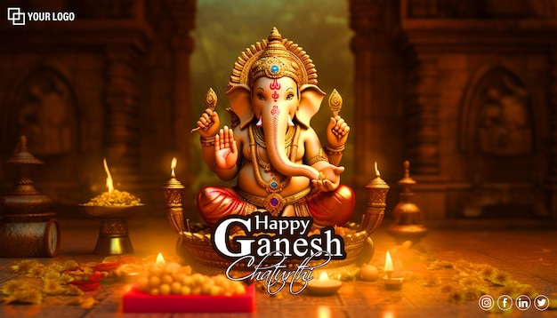 Happy ganesh chaturthi-banner-vorlage